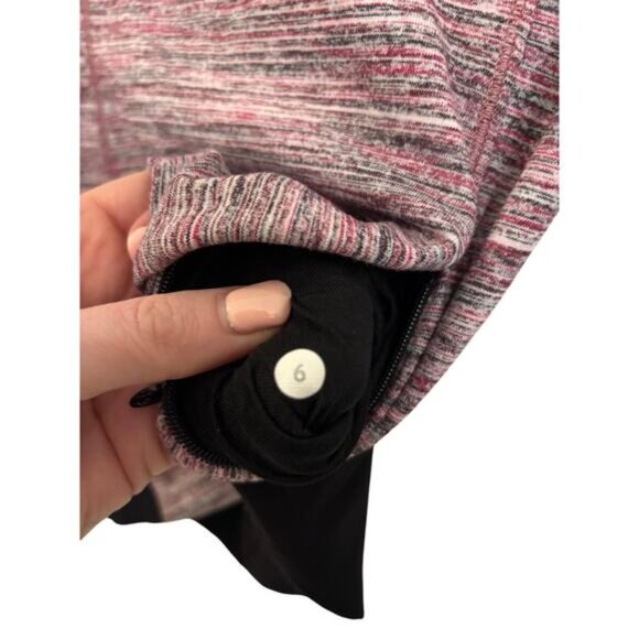 Lululemon Top Womens 6 Runderful 1/2 Zip Pullover Space Dye Camo Berry Black - Picture 3 of 3